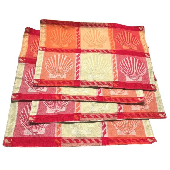 Sea Shells Placemats Tapestry Fabric Set of 4 Beach Summer Ocean Nautical - Picture 9 of 9